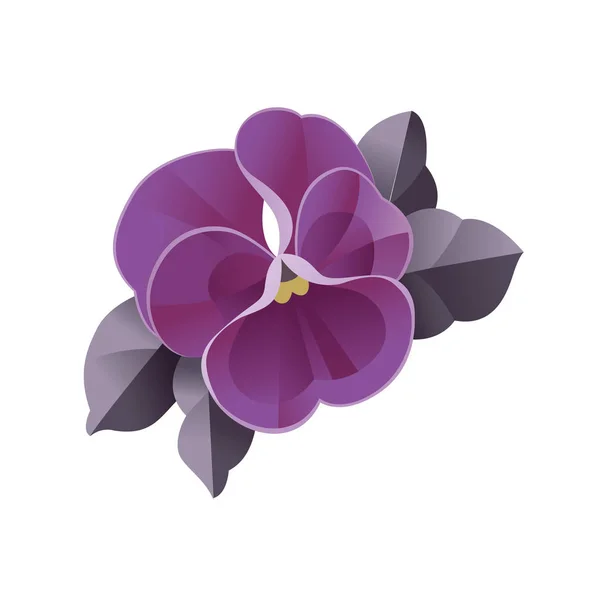 Illustration Vectorielle Fleur Violette Aquarelle — Image vectorielle