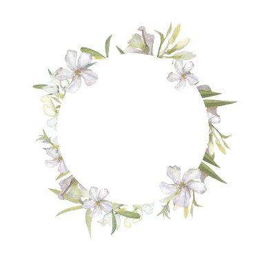 Çiçek düğün davetiye kartı suluboya tarzında çiçekler var. Botanik altın çerçeve suluboya doku ve Bahçe yaprak ile şablonu ayarlayın. Dekor Bahçe bitkileri ve par için dalga ile modern çerçeve