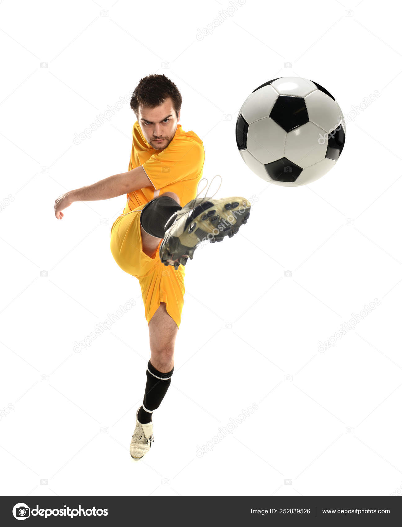 There was a soccer player who kicked the ball