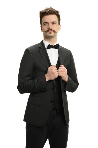 Ung affärsman med mustasch — Stockfoto