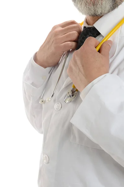 Médico segurando um estetoscópio — Fotografia de Stock