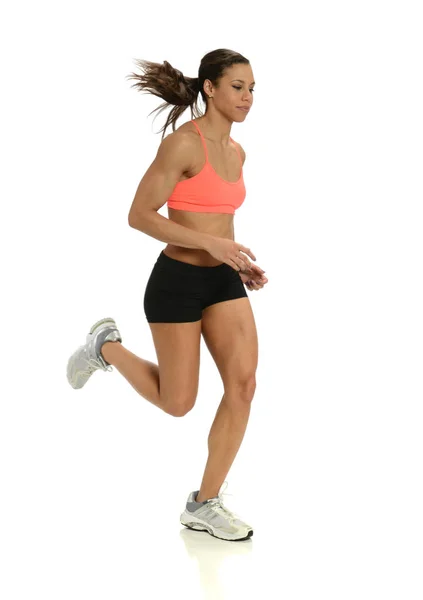 Young Black woman running — Stock Photo, Image