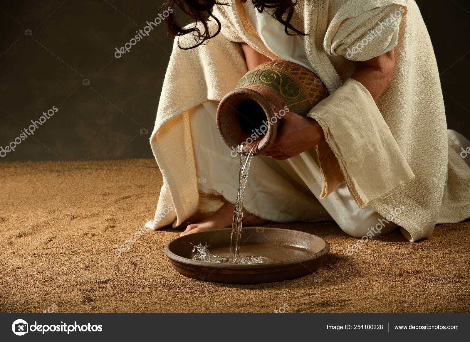 Jesus pouring water from a jar Stock Photo by ©carlosphotos 254100228