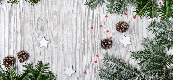 Fond de Noël sur le bureau en bois — Photo