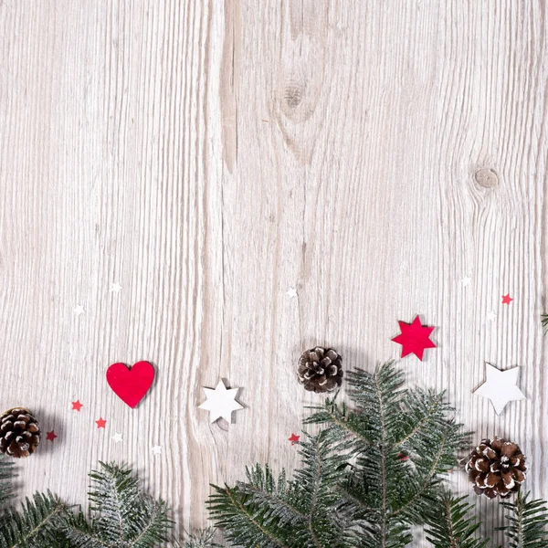 Fond de Noël sur le bureau en bois — Photo