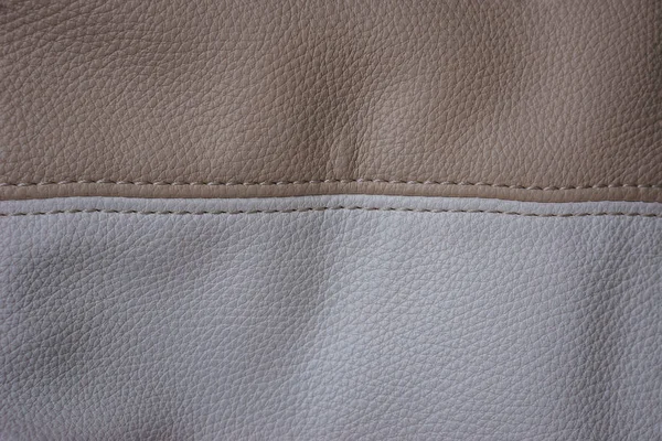 Part Leather Bag Beige White Horizontal Image — Stock Photo, Image