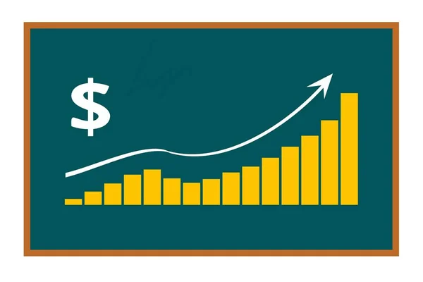 Konzept Der Startup Projekt Einkommensprognose Als Grafik Auf Tafel Mit — Stockvektor