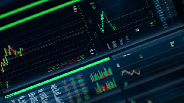 Stock Trading Interfejs Aplikacji Oprogramowania Ekran Kursów Cen Akcji Prezentacja — Wideo stockowe