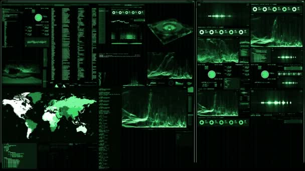 Футуристичний Екран Цифрового Інтерфейсу Потокове Спалахуючий Комп Ютерний Інтерфейс Картою — стокове відео