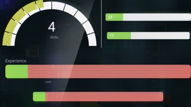 Classements Abstraits Niveaux Dans Interface Numérique Futuriste Sur Panneau Verre — Video