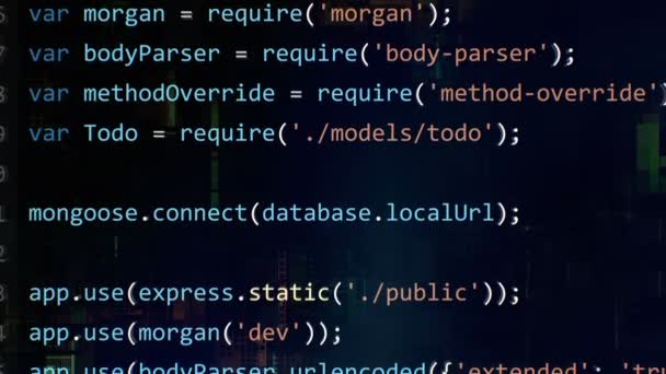 Code Editor Interface Programming Software Screen Syntax Highlighting Code Writing — Stock Video