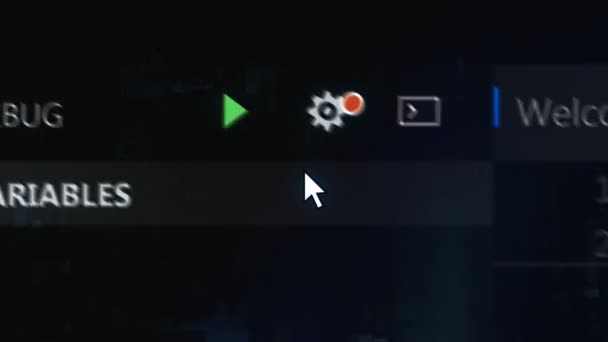 Interface Depuração Código Construir Executar Botão Aplicação Processo Implantação Aplicação — Vídeo de Stock