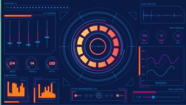 Interface Futuriste Ecran Numérique Fond Numérique Abstrait Ultra Détaillé Ligne — Video