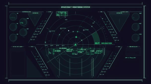 Radar Futurist Interfață Ecran Digital Fundal Digital Abstract Ultra Detaliat — Videoclip de stoc