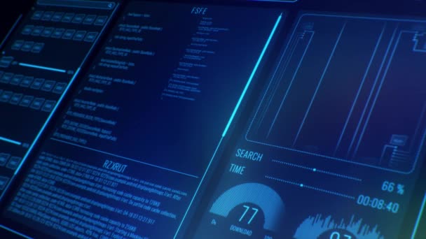 Perspective Blue Futuristic User Interface Hud Infographic Elements Ultra Detailed — Stock Video