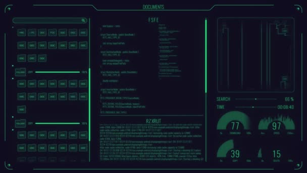 Futuristické Hud Animace Obecných Dat Textovou Oblastí Uml Diagramem Animovanými — Stock video