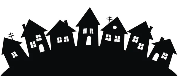 Dorp Back Silhouette Houses Vector Icon — Stock Vector