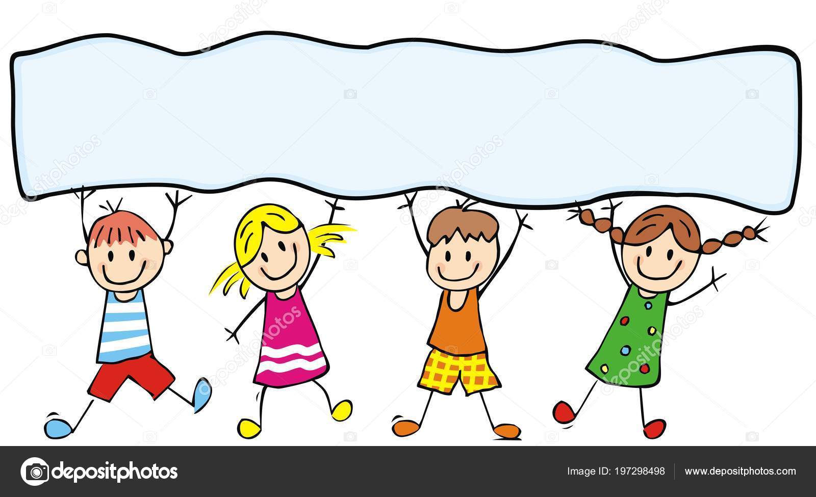 Niños Felices Banner Icono Vector Ilustración Color Lugar Para Texto Vector  de stock #197298498 de ©janista, image size:1600x975