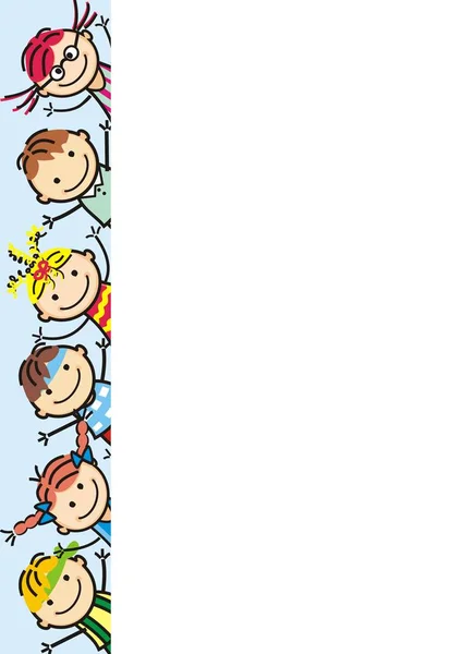 Niños Felices Icono Vector Banner Objeto Creativo — Vector de stock