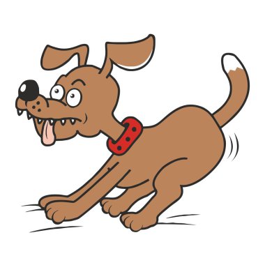 köpek ve dil, komik vektör çizim