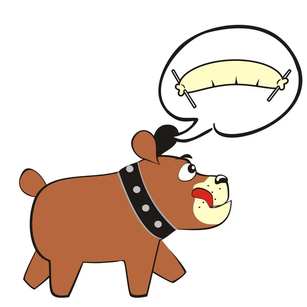 Собака Кровяная Колбаса Забавная Векторная Иллюстрация — стоковый вектор