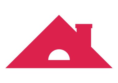 eyer kırmızı çatı baca, vektör simgesi ile