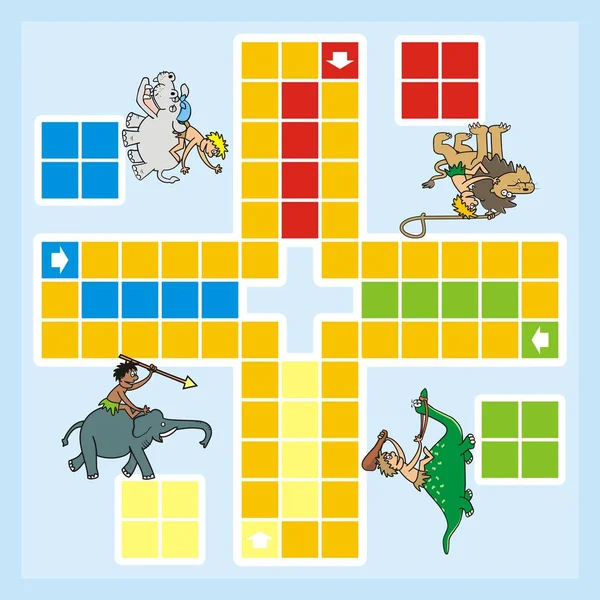 Ludo Juego Para Niños Machos Animales Icono Del Vector — Archivo Imágenes Vectoriales