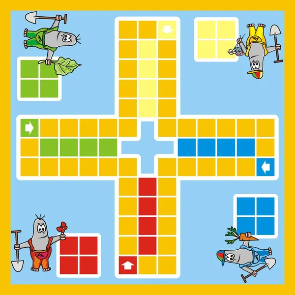 Ludo Drôle Taupe Jeu Pour Enfants Icône Vectorielle — Image vectorielle