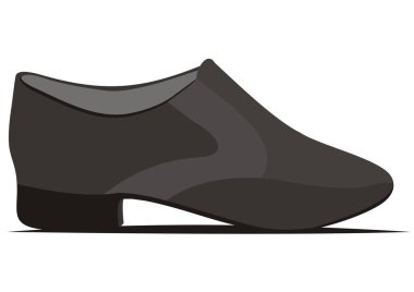 Erkek ayakkabısı, vektör simgesi, siyah ve gri çizim, konsept