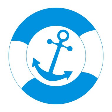 Çapa ve lifebuoy, vektör simge, sembol