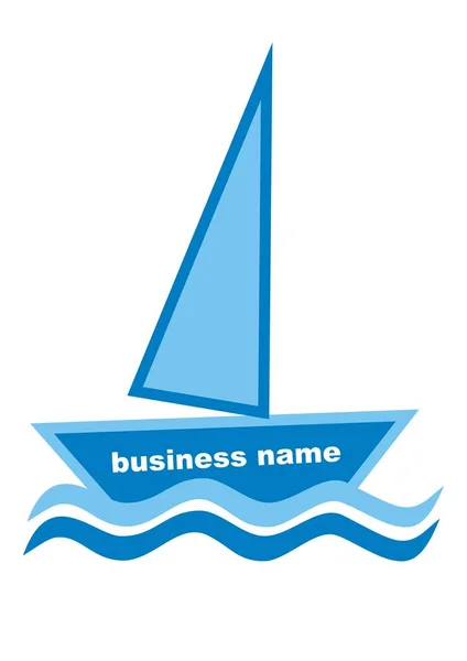 Yachting Blaues Segelboot Vektor Symbol Konzept — Stockvektor