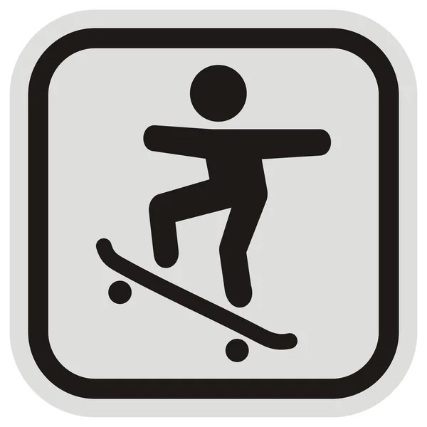 След Скейтбордистов Дорожный Знак Векторный Значок — стоковый вектор