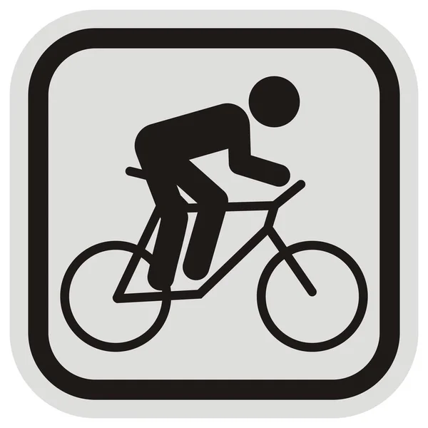 Cycliste Cadre Noir Gris Silhouette Noire Icône Vectorielle — Image vectorielle