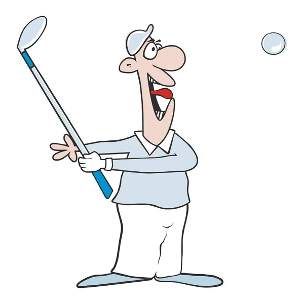 Golfista Macho Club Golf — Vector de stock