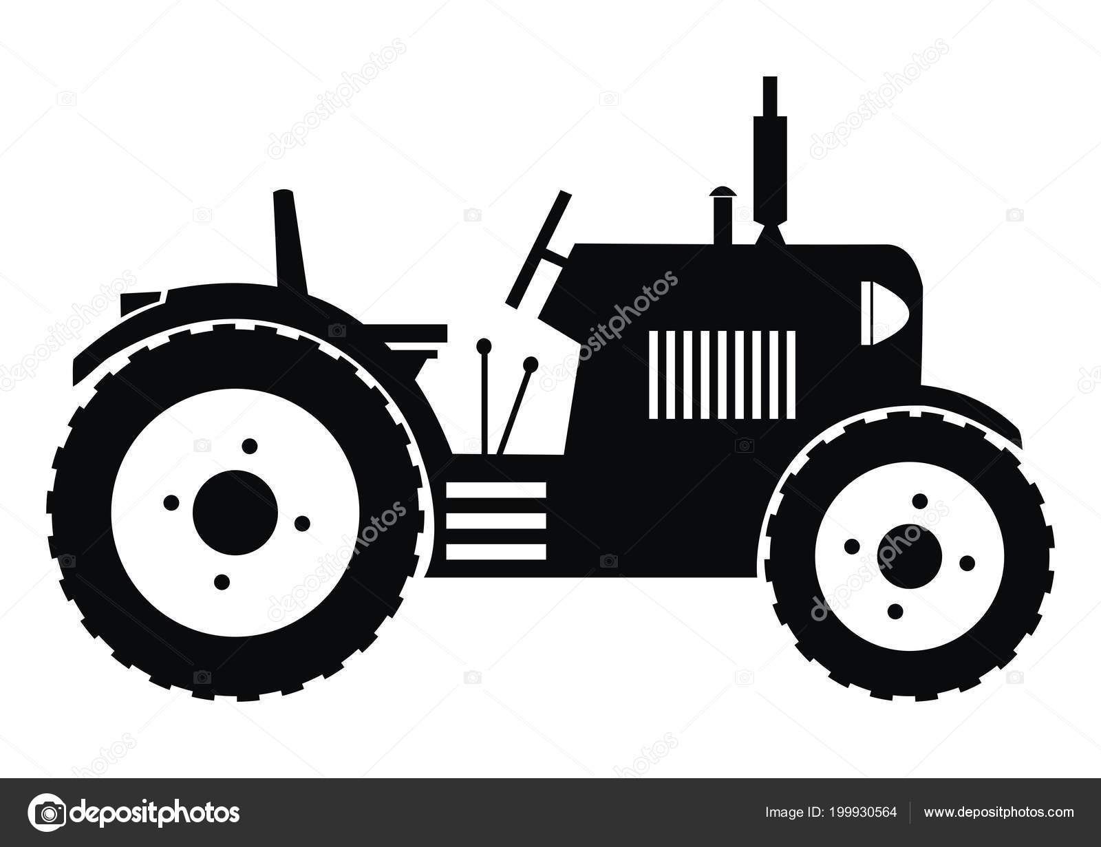 Garden Tractor Black Silhouette Vector Icon Vector Image By C Janista Vector Stock