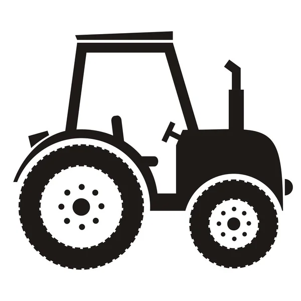 Tractor Silueta Vector Negro — Vector de stock