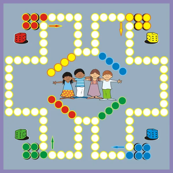 Ludo Brettspiel Für Kinder Vektor Symbol — Stockvektor