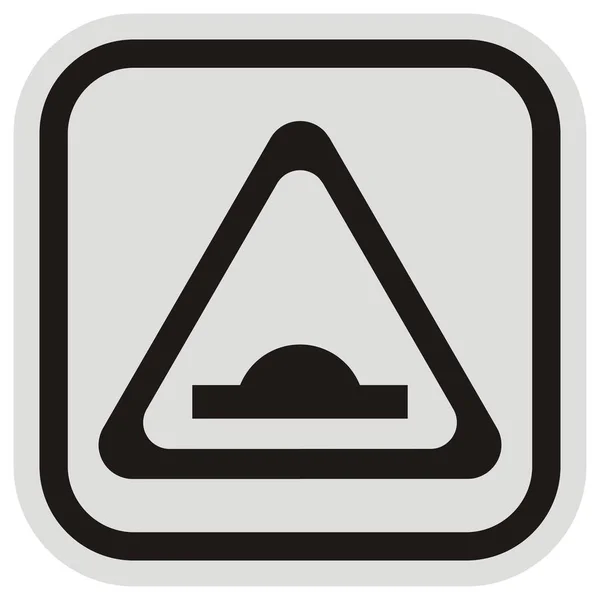 Verkehrsschild Schwarzer Retarder Dreiecksform Warnung Vor Geschwindigkeitsbeule Grauer Und Schwarzer — Stockvektor
