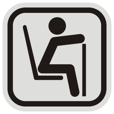 trafik işaret levhaları, yaşlı veya özürlü kişi, ayrılmış yer, gri ve siyah çerçeve, vektör simgesi