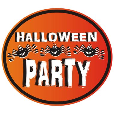 Cadılar Bayramı partisi, vektör simgesi, etiket