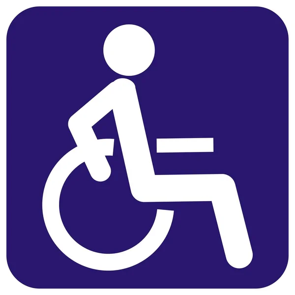 残疾人在轮椅在蓝色框架 矢量图标 — 图库矢量图片