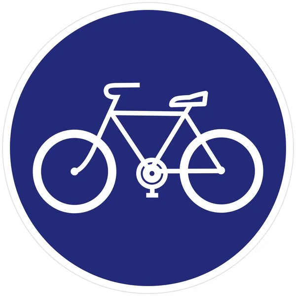 Jejak Sepeda Jalur Rambu Jalan Bingkai Biru Ikon Vektor - Stok Vektor