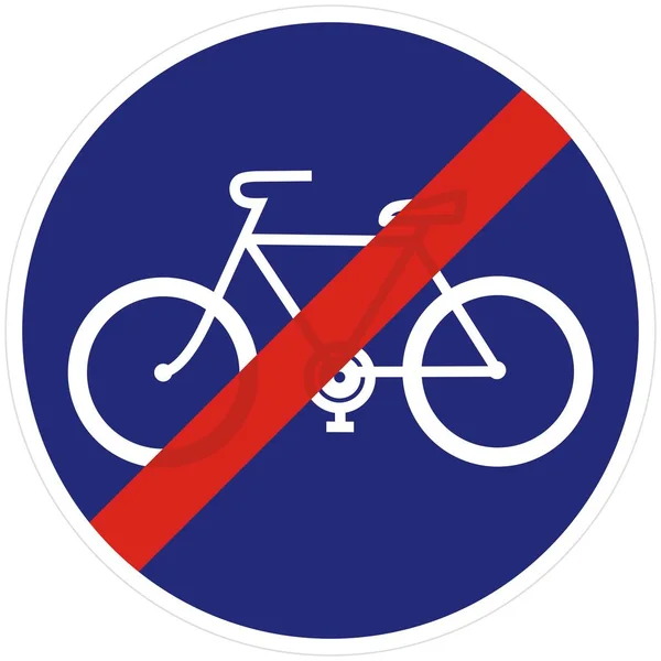 Señal Tráfico Para Final Carril Bici Icono Del Vector — Vector de stock