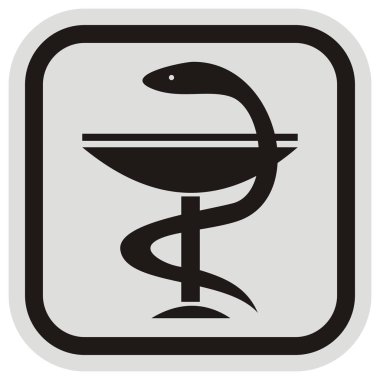 Sağlık, gri ve siyah çerçeve, etiket, vektör simgesi