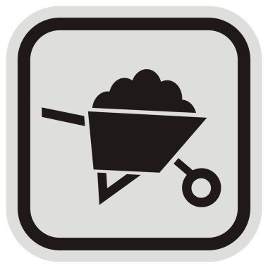 Barrow, sepeti, vektör simge siyah silüeti