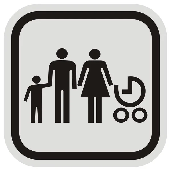 Rótulo Lugar Reservado Para Uma Família Com Crianças Ícone Vetor — Vetor de Stock