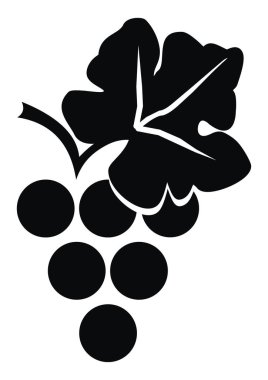 üzüm şarap, siyah siluet vektör simgesi