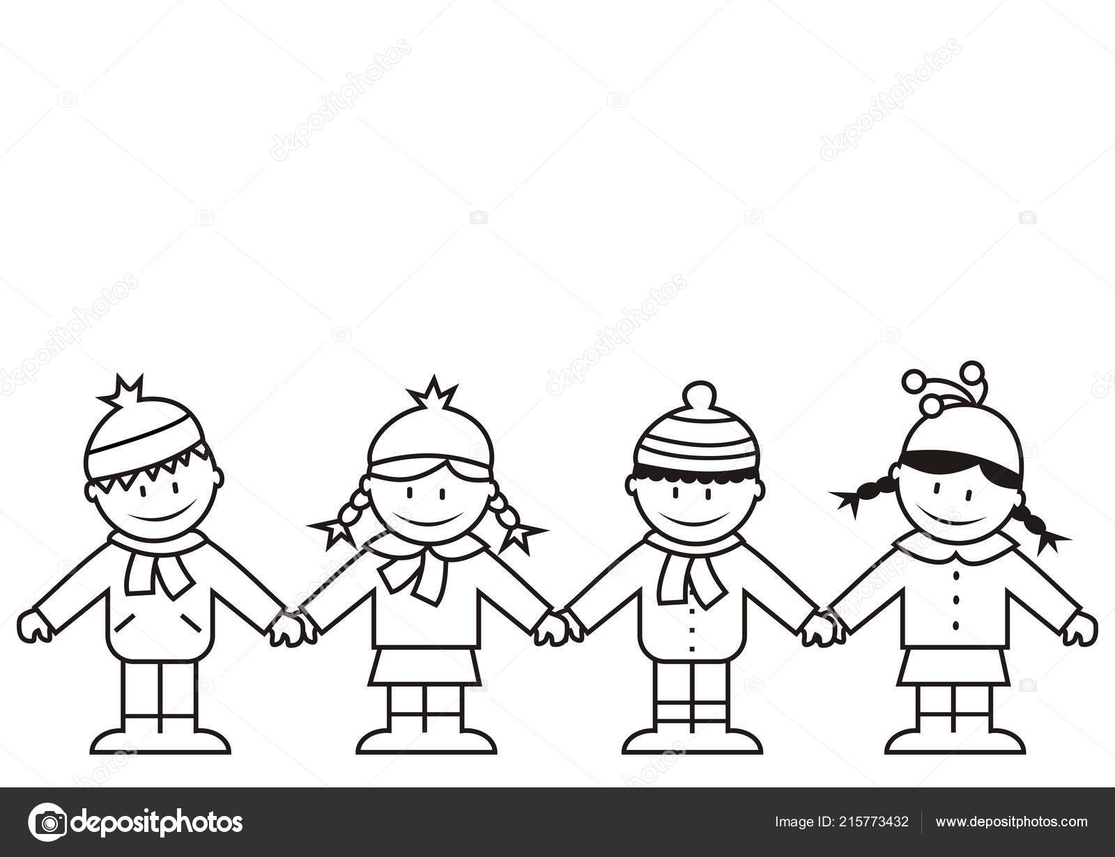 Children and winter clothes, coloring page 30 Children and winter clothes, coloring page 30