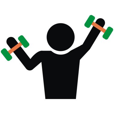 Adam spor salonu, ağırlık, siyah siluet vektör simgesi