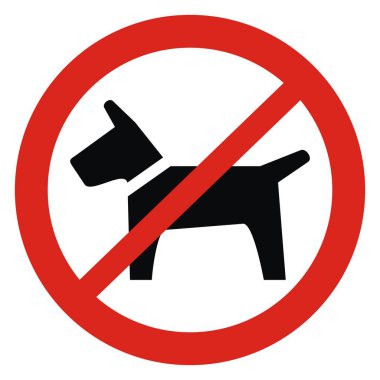 Köpekler, kırmızı işaret, vektör simgesi ile giriş
